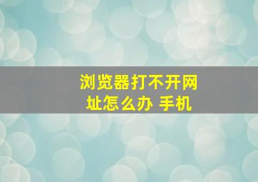 浏览器打不开网址怎么办 手机